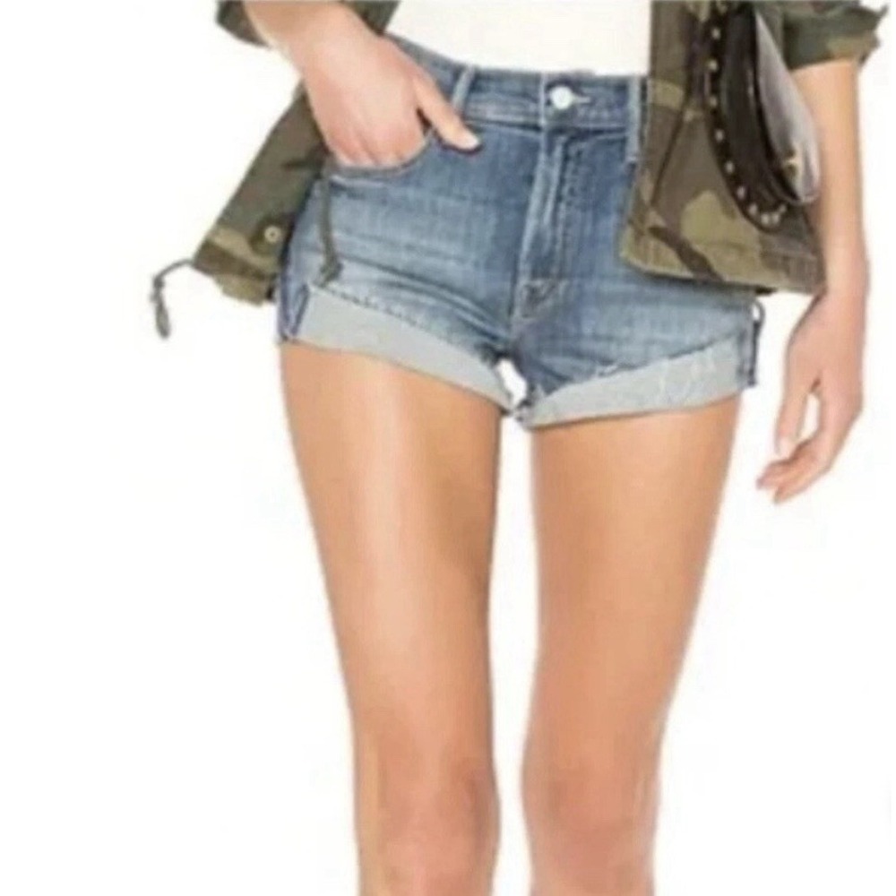MOTHER Rascal Slit Flip Short One Smart Cookie Blue‎ Size 26